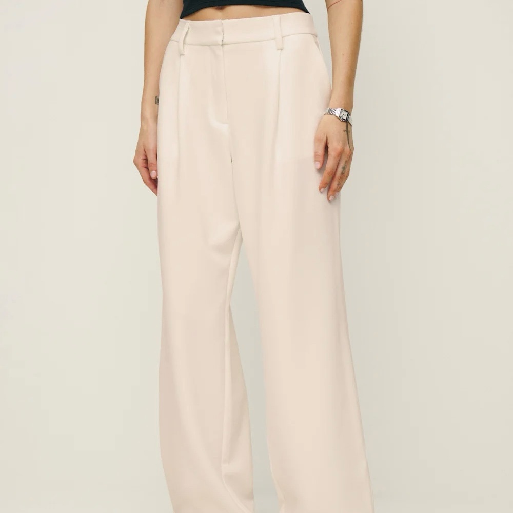 Reformation Alex Mid Rise Pant Ivory - Size 2